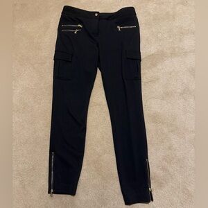 Express Black Pants with Gold Zipper Accents